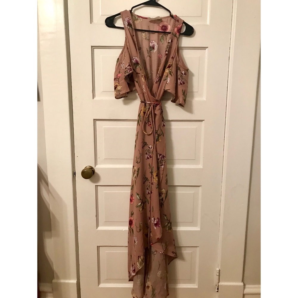 High/low Floral Wrap Dress